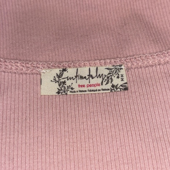 Free People Another Love Bodysuit Pink Ribbed Woman’s Sz Medium NWT - Picture 9 of 10